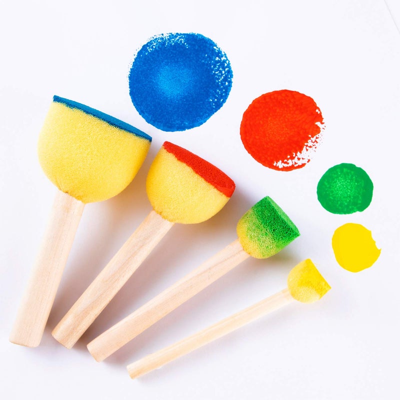 TORINALITAL 24-Pieces Paint sponges for Kids - Assorted Size Round Sponge Brushes for Painting - Foam Brushes for Painting - Paint Tools for Kids - Image 5